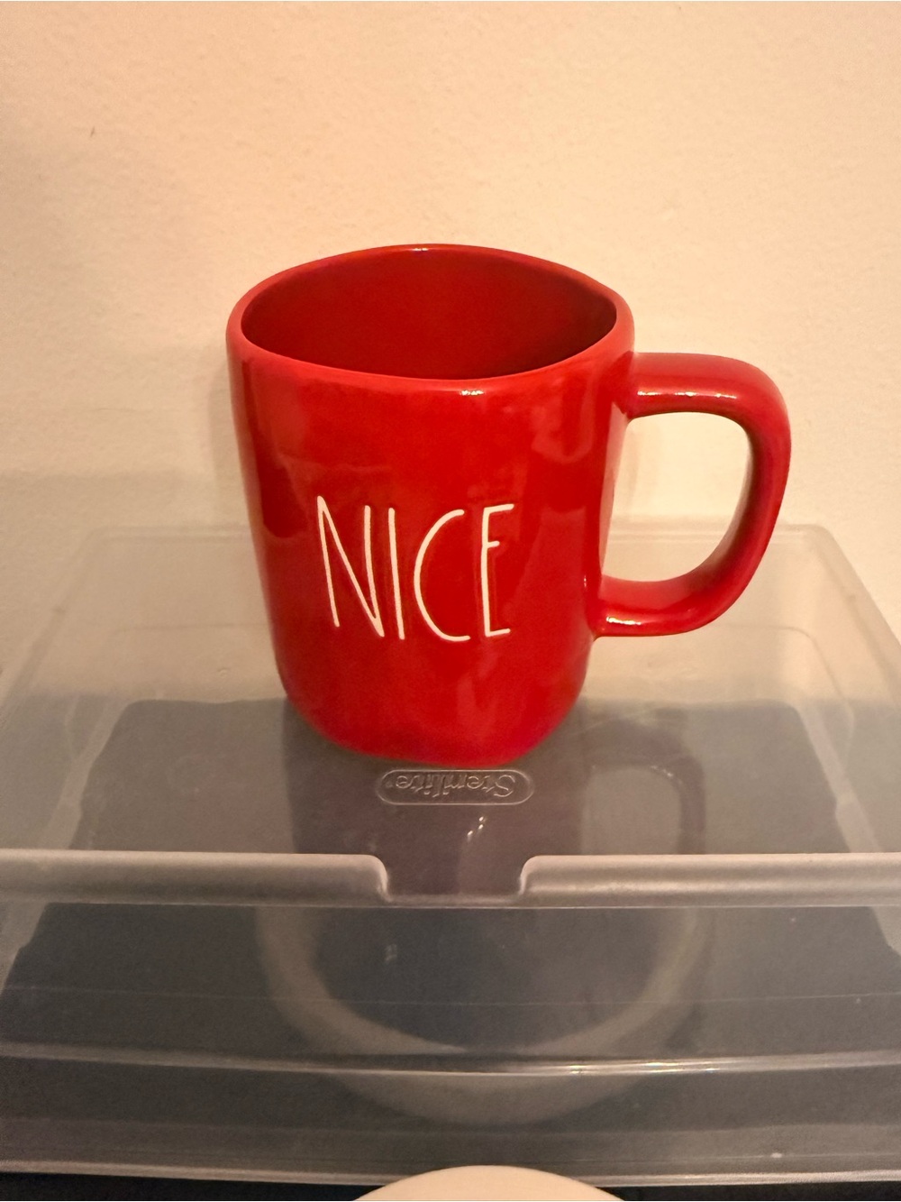 Red Rae Dunn Nice Ceramic Christmas Mug